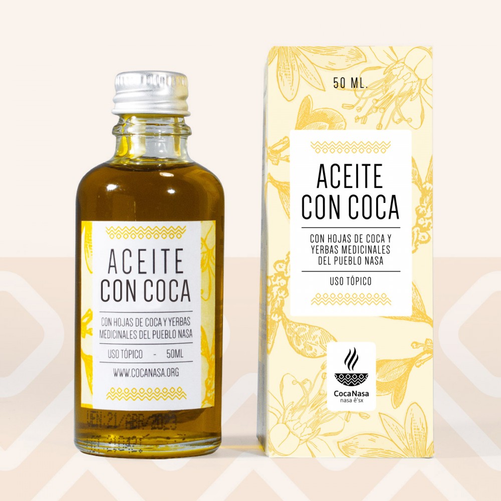 Aceite para masajes con Coca y Plantas Medicinales